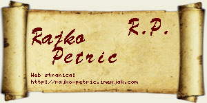 Rajko Petrić vizit kartica